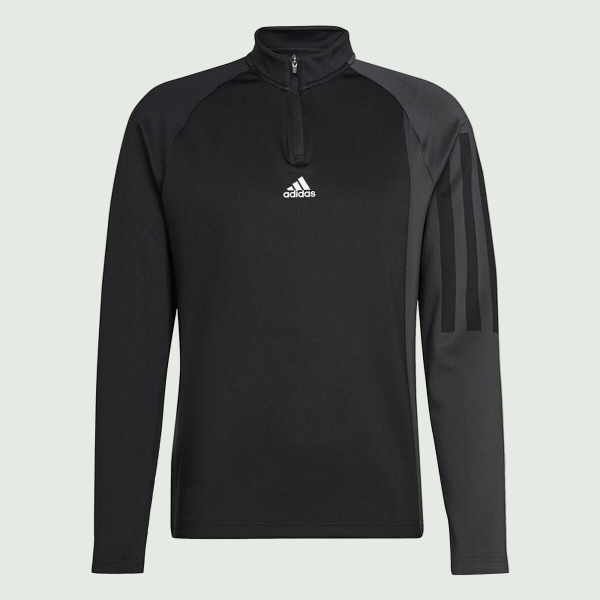 Men’s Long Sleeve T-Shirt Adidas 1/4-Zip Black