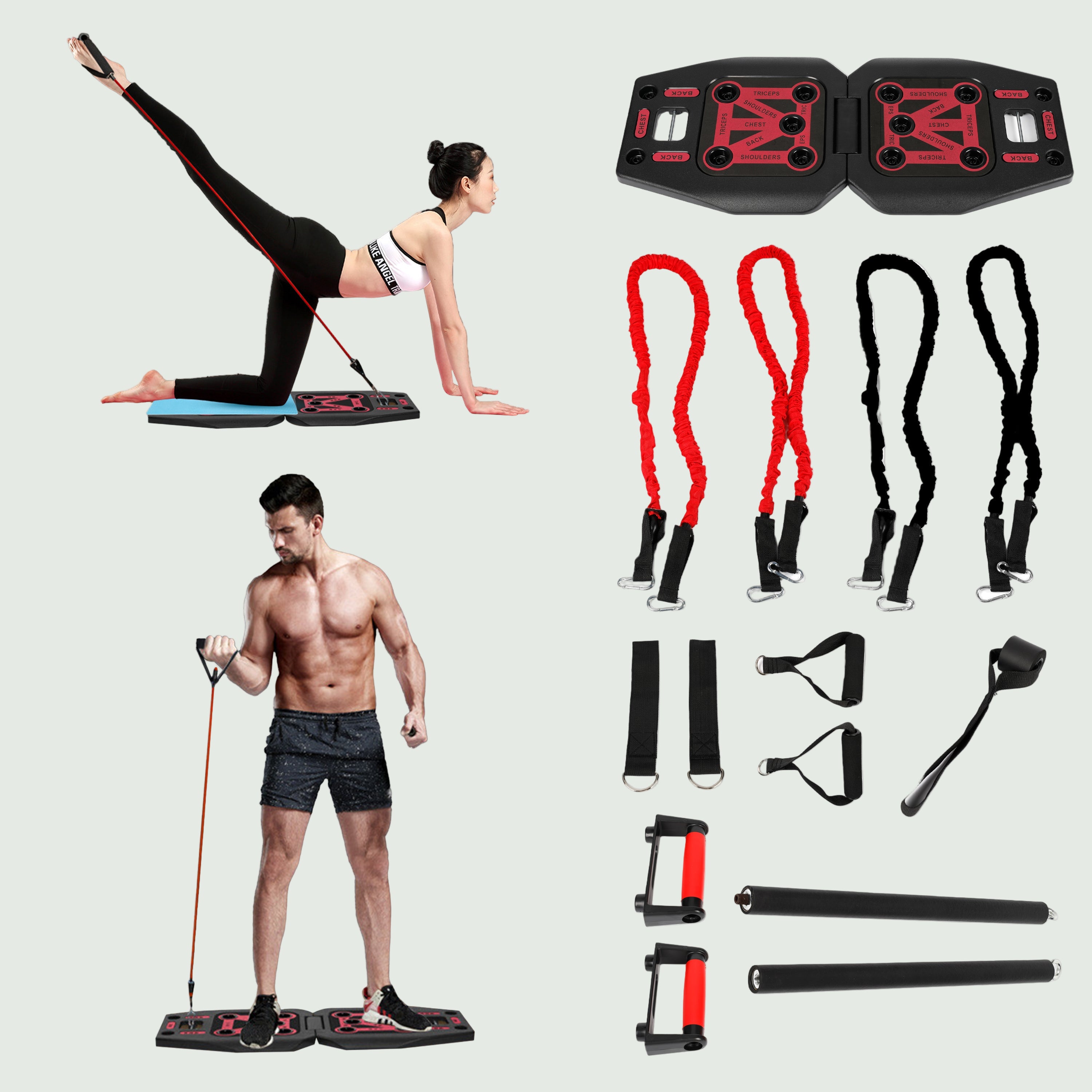 9 in 1 Push Up Rack Board System Fitness Workout Train Gym Exercise