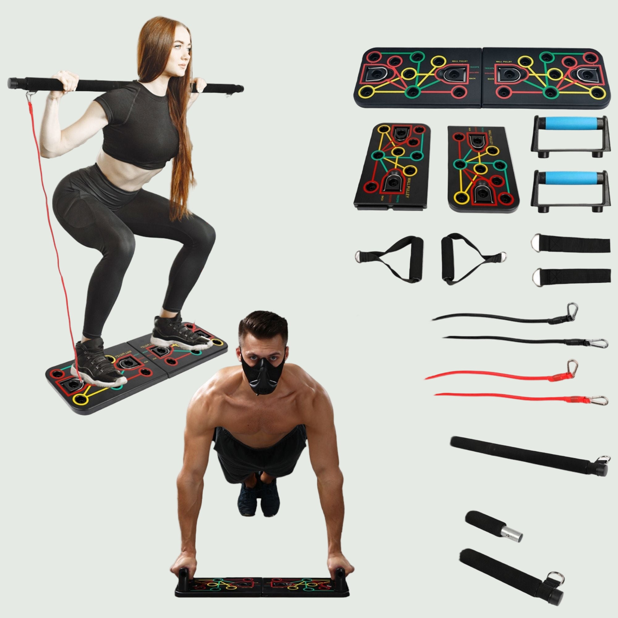 9 in 1 Push Up Rack Board System Fitness Workout Train Gym Exercise