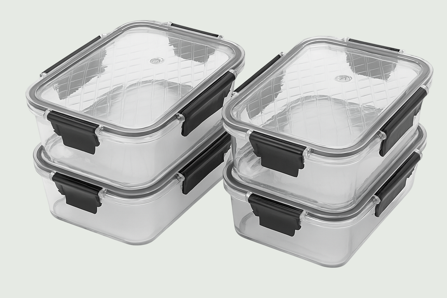 Leakproof Glass Food Storage Containers – Set of 4