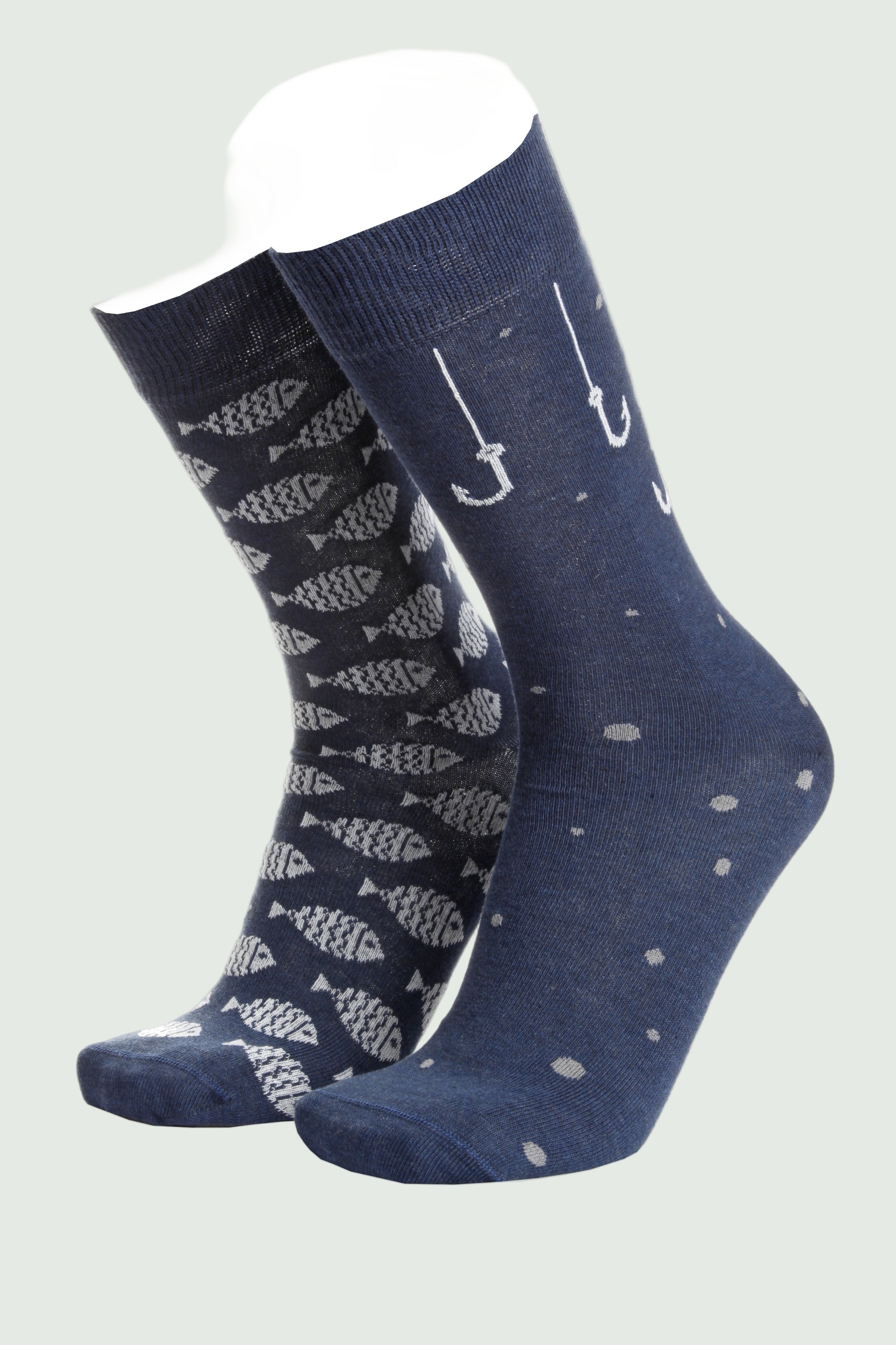 FISHER dark blue cotton socks for men